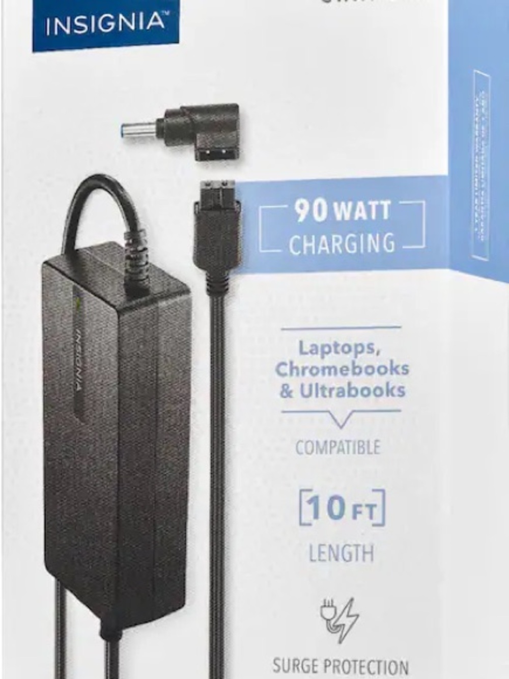 Insignia 90W Black Laptop Charger Adapter - 10ft